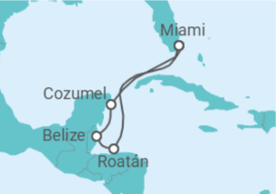 Itinerário do Cruzeiro México, Belize, Honduras - Carnival Cruise Line