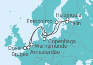 Itinerário do Cruzeiro Holanda, Alemanha, Estónia, Finlândia, Suécia, Dinamarca, Bélgica - Carnival Cruise Line