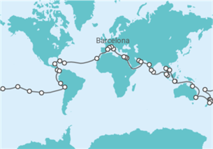 Itinerário do Cruzeiro Volta ao mundo 2028 - MSC Cruzeiros