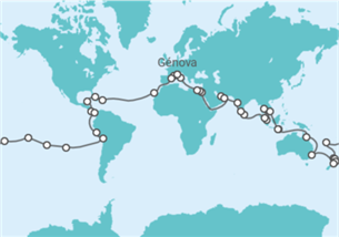 Itinerário do Cruzeiro Volta ao mundo - MSC Cruzeiros
