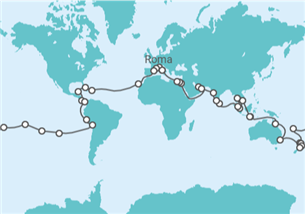Itinerário do Cruzeiro Volta ao mundo 2028 - MSC Cruzeiros