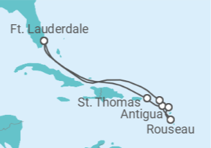 Itinerário do Cruzeiro Ilhas Virgens Americanas, Antígua E Barbuda, Sint Maarten - Princess Cruises