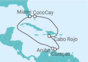 Itinerário do Cruzeiro Aruba, Curaçao - Royal Caribbean