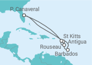 Itinerário do Cruzeiro Antígua E Barbuda, Barbados, São Cristóvão E Neves - Royal Caribbean