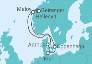 Itinerário do Cruzeiro Dinamarca, Noruega - Costa Cruzeiros