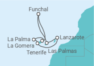 Itinerário do Cruzeiro Ilhas Canárias - Costa Cruzeiros