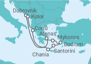 Itinerário do Cruzeiro Grécia, Turquia, Croácia, Montenegro - Virgin Voyages