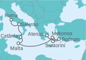 Itinerário do Cruzeiro Turquia, Grécia, Malta, Itália - Virgin Voyages