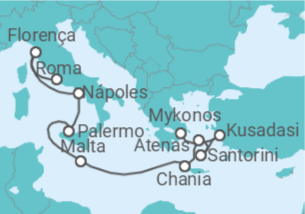 Itinerário do Cruzeiro Itália, Malta, Grécia, Turquia - Virgin Voyages