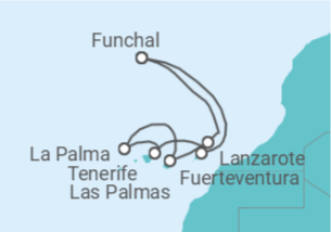 Itinerário do Cruzeiro Ilhas Canárias - MSC Cruzeiros
