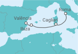 Itinerário do Cruzeiro Espanha, Itália - MSC Cruzeiros