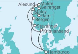 Itinerário do Cruzeiro Noruega - AIDA
