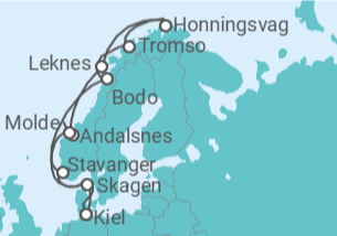 Itinerário do Cruzeiro Noruega - AIDA