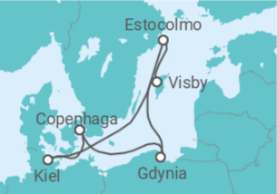 Itinerário do Cruzeiro Dinamarca, Polónia, Suécia - AIDA