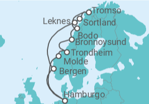 Itinerário do Cruzeiro Noruega - AIDA