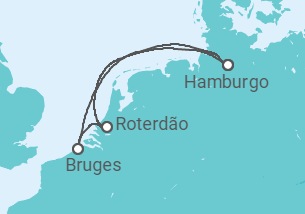 Itinerário do Cruzeiro Bélgica, Holanda - AIDA