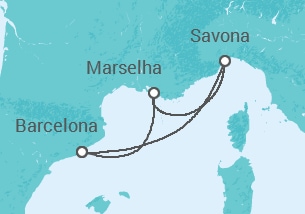 Itinerário do Cruzeiro França, Itália TI - Costa Cruzeiros