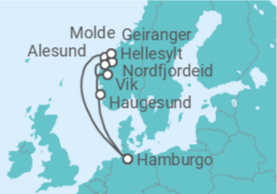 Itinerário do Cruzeiro Noruega TI - Costa Cruzeiros