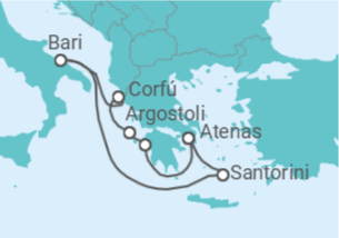 Itinerário do Cruzeiro Encantos do Mediterrâneo 2027 - MSC Cruzeiros