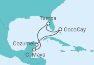 Itinerário do Cruzeiro México - Royal Caribbean