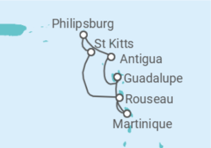 Itinerário do Cruzeiro Antígua E Barbuda, Sint Maarten, São Cristóvão E Neves, Martinique TI - MSC Cruzeiros