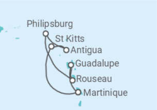 Itinerário do Cruzeiro Guadalupe, Sint Maarten, Antígua E Barbuda, São Cristóvão E Neves - MSC Cruzeiros