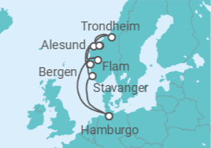 Itinerário do Cruzeiro Noruega - AIDA
