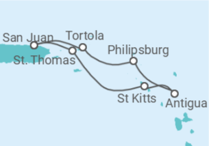 Itinerário do Cruzeiro Ilhas Virgens Britânicas, Sint Maarten, Antígua E Barbuda, São Cristóvão E Neves, Ilhas Virgens A... - Royal Caribbean