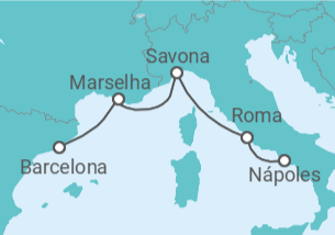Itinerário do Cruzeiro França, Itália - Costa Cruzeiros
