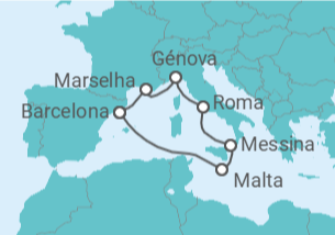 Itinerário do Cruzeiro Itália, Malta, Espanha TI - MSC Cruzeiros