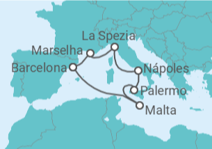 Itinerário do Cruzeiro Itália, Malta, Espanha - MSC Cruzeiros