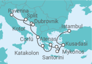 Itinerário do Cruzeiro De Istambul a Ravenna (Italia) - NCL Norwegian Cruise Line