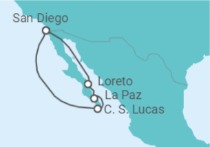 Itinerário do Cruzeiro México - Holland America Line