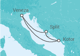 Itinerário do Cruzeiro Montenegro, Croácia TI - MSC Cruzeiros