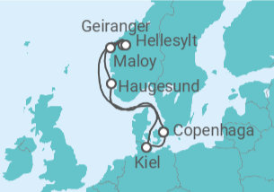 Itinerário do Cruzeiro Noruega, Alemanha - Costa Cruzeiros