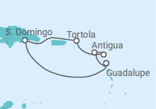 Itinerário do Cruzeiro São Cristóvão E Neves, Antígua E Barbuda, Ilhas Virgens Britânicas, República Dominicana TI - Costa Cruzeiros