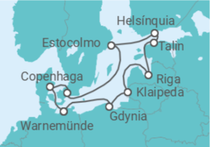 Itinerário do Cruzeiro Polónia, Lituânia, Letónia, Estónia, Finlândia, Suécia, Dinamarca TI - MSC Cruzeiros