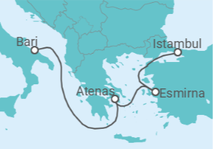 Itinerário do Cruzeiro Grécia, Turquia - MSC Cruzeiros