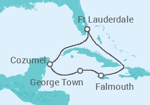 Itinerário do Cruzeiro Jamaica, Ilhas Caimão, México - Disney Cruise Line