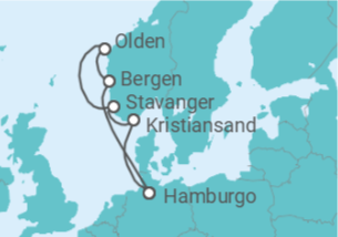 Itinerário do Cruzeiro Noruega, Alemanha - AIDA