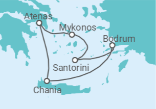 Itinerário do Cruzeiro Grécia, Turquia - Virgin Voyages