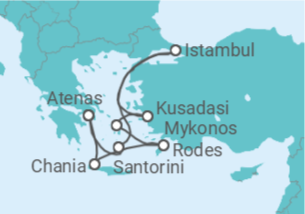 Itinerário do Cruzeiro Grécia, Turquia - Virgin Voyages