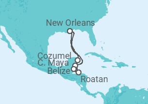 Itinerário do Cruzeiro México, Honduras, Belize - NCL Norwegian Cruise Line