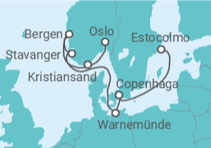Itinerário do Cruzeiro Dinamarca, Alemanha, Noruega - MSC Cruzeiros