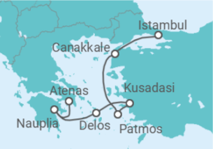 Itinerário do Cruzeiro Grécia, Turquia - Ponant