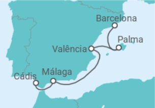Itinerário do Cruzeiro Espanha - Ponant