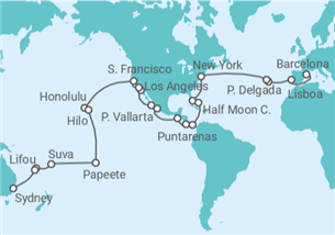 Itinerário do Cruzeiro Volta ao mundo - Costa Cruzeiros