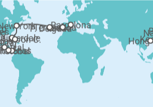 Itinerário do Cruzeiro Volta ao mundo - Costa Cruzeiros
