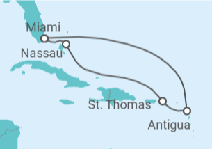 Itinerário do Cruzeiro Bahamas, Ilhas Virgens Americanas, Antígua E Barbuda TI - Celebrity Cruises