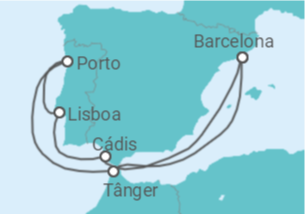 Itinerário do Cruzeiro Espanha, Portugal, Marrocos TI - Celebrity Cruises